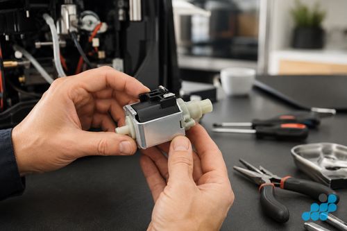 ULKA vibration pump — the most common component replaced in coffee machine repair