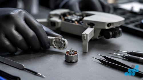 DJI Mini brushless motor removed from the arm during repair