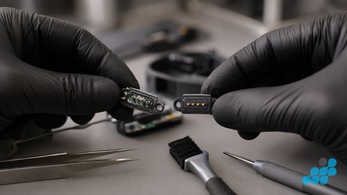 corroded versus clean Fitbit charging pins