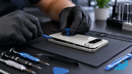 Google Pixel 9 Pro back glass replacement in progress at celltech