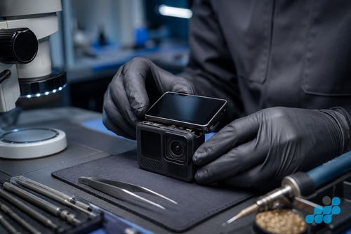 Removing the rear touchscreen from a GoPro Hero 12 Black during repair