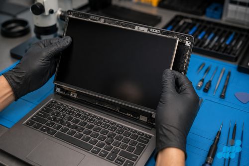 Lenovo laptop packaged securely for mail-in repair