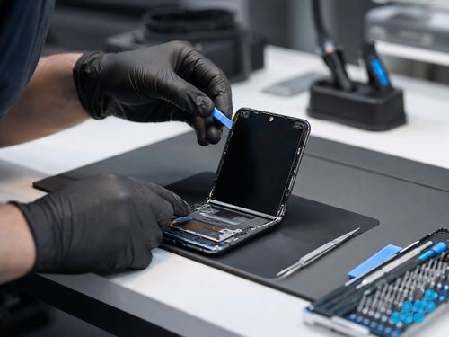 Nintendo Switch 2 and Switch OLED — screen size comparison during repair