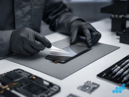 celltech technician applying OCA adhesive during Nothing Phone screen replacement