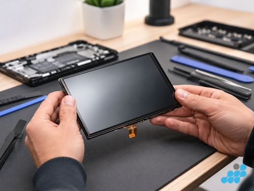 Nintendo Switch OLED replacement screen assembly — full panel and digitiser